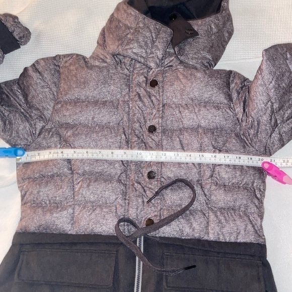 Women LOLË Nelly charcoal gray waterproof down filled Puffer Coat Sz Large - Picture 7 of 17